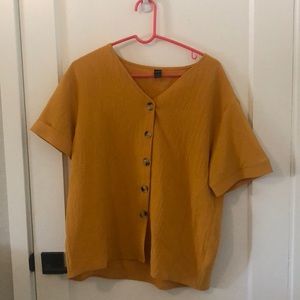 SHEIN M mustard button up